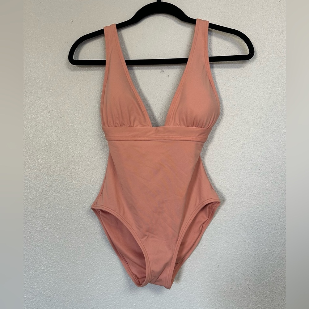Vince Camuto blush pink tie back one piece swim suit Small/medium Coquette soft